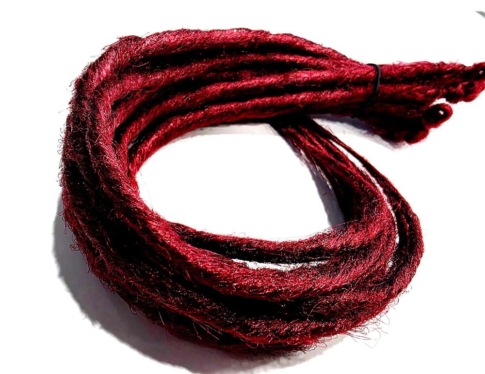 10 SE Single Ended Burgundy Red Synthetic Dreads Dreadlock Hair Extensions